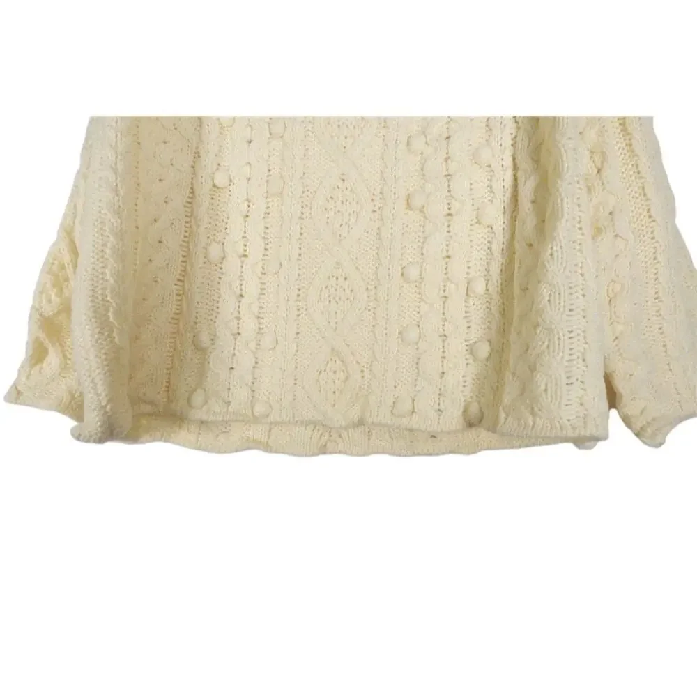 Tuckernuck Women's Buttercream Cable Knit Cowl Neck Pullover Sweater M 2006-23 - Picture 3 of 9